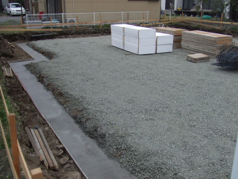 基礎をつくるための根伐り(ねぎり) 基礎をつくるための根伐り(ねぎり)