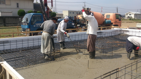 耐圧盤コンクリート打ち 耐圧盤コンクリート打ち
