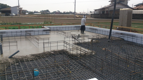 耐圧盤コンクリート打ち 耐圧盤コンクリート打ち