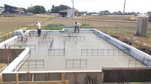 耐圧盤コンクリート打ち 耐圧盤コンクリート打ち